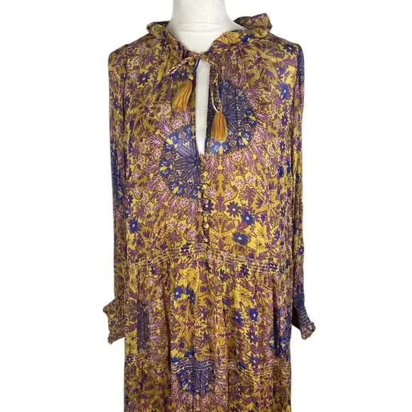 Anthropologie The Marais Printed Chiffon Maxi Dress Ruffle Tiered Plus Size 2X - Picture 8 of 10